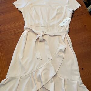 Calvin Klein Soft Cream Asymmetrical Dress